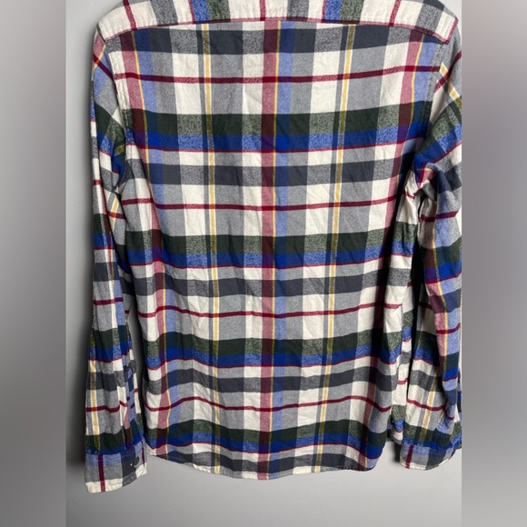 J.Crew Flannel Shirt Men's S Multicolored Cotton Plaid 2 Pocket Long Sleeve - Picture 7 of 9